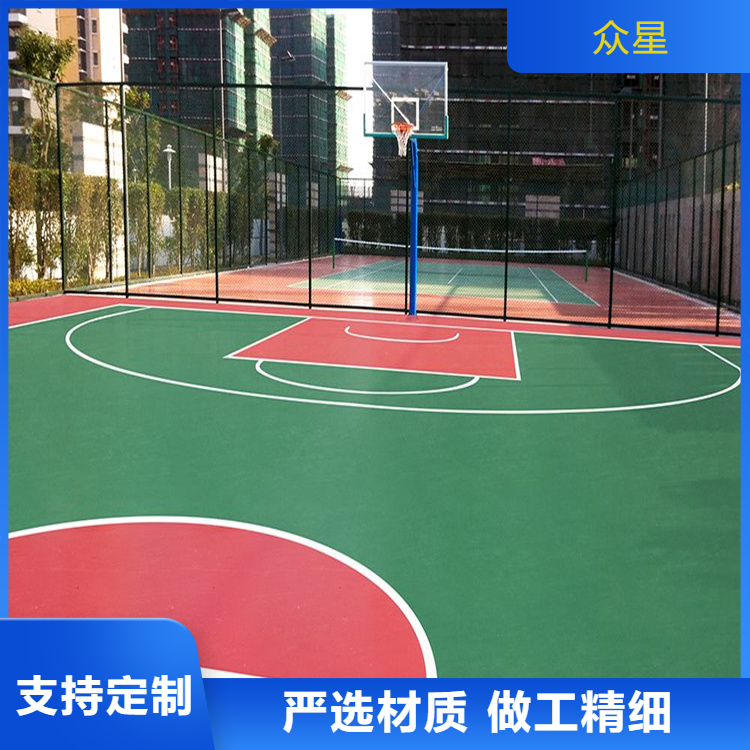 阿拉尔市塑胶篮球场篮球场硅PU - 厂家